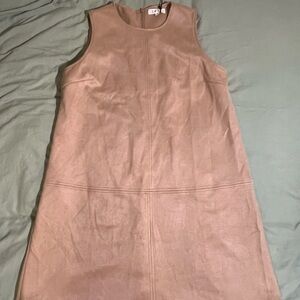 Elegant Tan Suede Sleeveless Dress